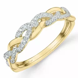 diamant ring in 14 karaat goud-en witgoud 0,25 ct