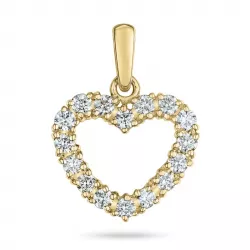 hart diamant hanger in 14 caraat goud 0,516 ct
