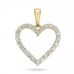 hart diamant hanger in 14 caraat goud 0,501 ct