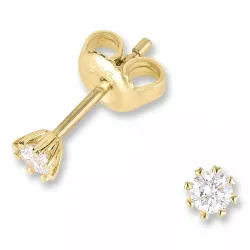 rond briljant oorbellen in 14 karaat goud met diamant 