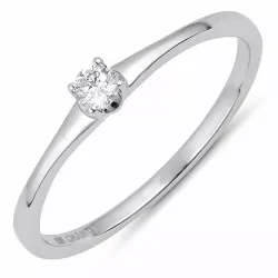 solitaire ring in 14 karaat witgoud 0,09 ct