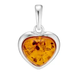 hart barnsteen hanger in zilver