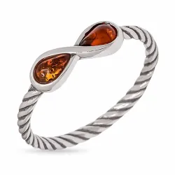 infinity barnsteen ring in zilver