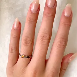 infinity barnsteen ring in zilver