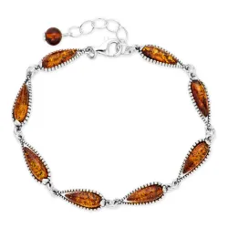 barnsteen armband in zilver