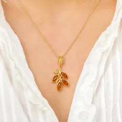 barnsteen hanger in verguld sterlingzilver