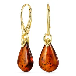 barnsteen oorbellen in verguld zilver