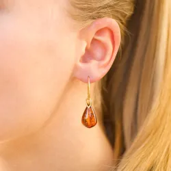 barnsteen oorbellen in verguld zilver