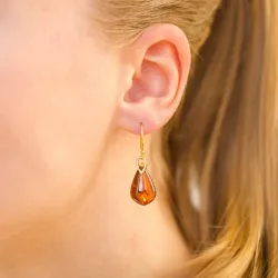 barnsteen oorbellen in verguld zilver