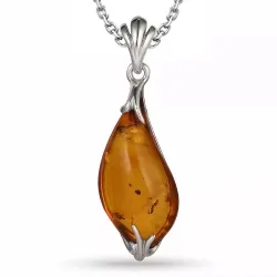 barnsteen ketting in zilver met hanger in zilver