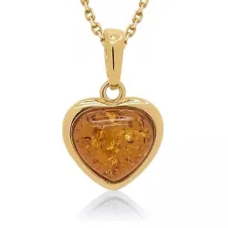 hart barnsteen ketting in verguld sterlingzilver met hanger in verguld sterlingzilver