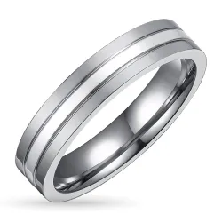 Ring in titanium en zilver