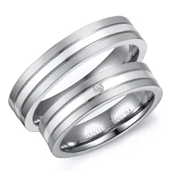 trouwringen in titanium en zilver