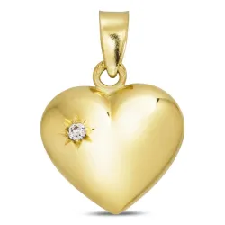 11,5 x 13 mm hart hanger in 14 karaat goud - Amoré
