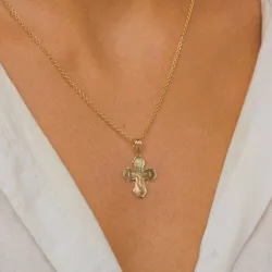 15 x 25 mm dagmarkruis in 14 karaat goud - Amoré