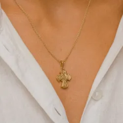 15 x 27 mm dagmarkruis in verguld sterlingzilver - Amoré