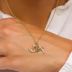 geloof-hoop-liefde hanger in 14 karaat goud - Amoré