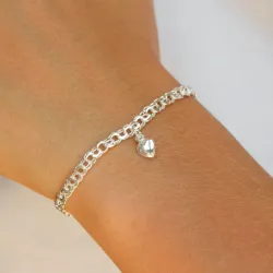 hart kinder armband in zilver met hartjes hanger in zilver
