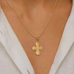 18 x 30 mm dagmarkruis in verguld sterlingzilver - Amoré