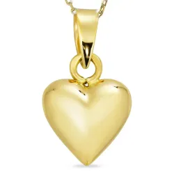 10 x 8,5 mm hart ketting in verguld sterlingzilver met hanger in 8 karaat goud - Amoré