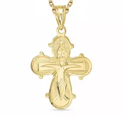 dagmarkruis ketting in verguld sterlingzilver met hanger in 8 karaat goud - Amoré