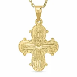 dagmarkruis ketting in verguld sterlingzilver met hanger in 8 karaat goud - Amoré