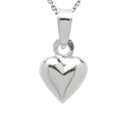 hart ketting in zilver met hanger in zilver - Amoré