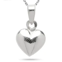 9 x 11 mm hart ketting in zilver met hanger in zilver - Amoré