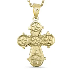 dagmarkruis ketting in verguld sterlingzilver met hanger in 14 karaat goud - Amoré