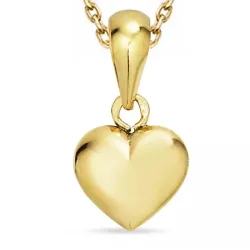 hart ketting in verguld sterlingzilver met hanger in 8 karaat goud - Amoré