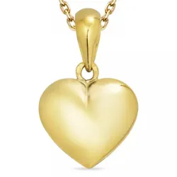 hart ketting in verguld sterlingzilver met hanger in 8 karaat goud