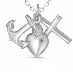 geloof-hoop-liefde ketting in zilver met hanger in zilver - Amoré