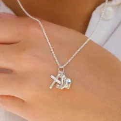 geloof-hoop-liefde ketting in zilver met hanger in zilver - Amoré
