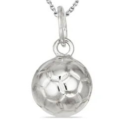voetbal ketting in zilver met hanger in zilver