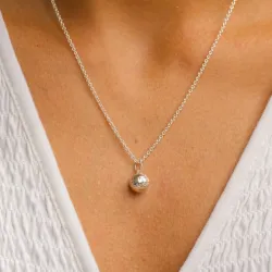 voetbal ketting in zilver met hanger in zilver