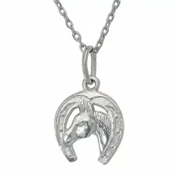 paarden ketting in zilver met hanger in zilver