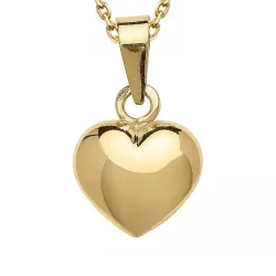 hart ketting in verguld sterlingzilver met hanger in 8 karaat goud