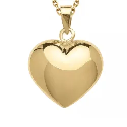hart ketting in verguld sterlingzilver met hanger in 8 karaat goud - Amoré