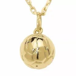 voetbal ketting in verguld sterlingzilver met hanger in 8 karaat goud - Gold Collection