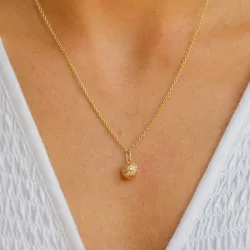 voetbal ketting in verguld sterlingzilver met hanger in 8 karaat goud - Gold Collection