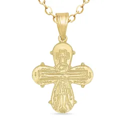 dagmarkruis ketting in verguld sterlingzilver met hanger in 8 karaat goud - Amoré