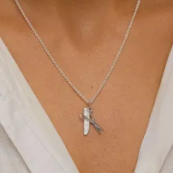 kam en schaar ketting in zilver met hanger in zilver