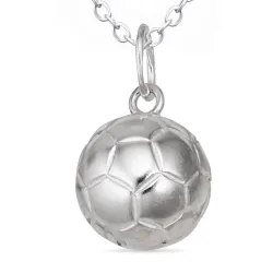 voetbal ketting in zilver met hanger in zilver