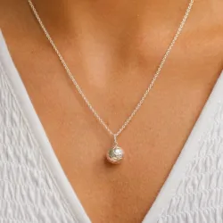 voetbal ketting in zilver met hanger in zilver