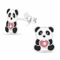 panda oorsteker in zilver - Little Ones