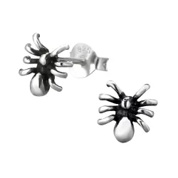 spin oorbellen in geoxideerd sterlingzilver