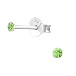 klein kristal oorbellen in zilver - Little Ones