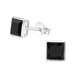 5 mm vierkant oorbellen in zilver - Little Ones