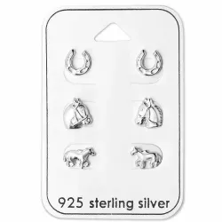 paarden oorbellen in zilver