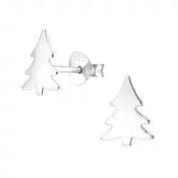 kerstboom oorbellen in zilver